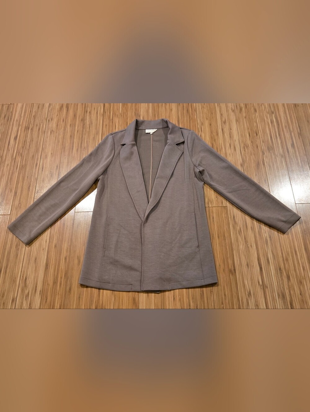 Melloday Classic Open-Front Women's Jacket in Taupe